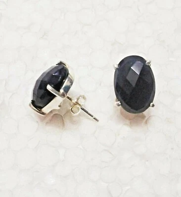 Pendientes/regalo de plata de ley 925 con piedras preciosas de ónix negro con... - Imagen 1 de 3