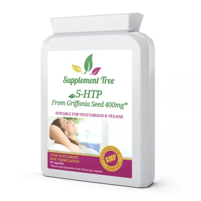 SUPPLEMENT TREE 5HTP from 400mg Griffonia Seed 90 Capsules HIGH STRENGTH hydroxy tryptophan