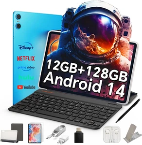 P30 Android 14 Tablet 10.1 Pollici, 12GB RAM+128GB ROM(TF 3TB), 2Ghz Octa-Core, - Foto 1 di 12