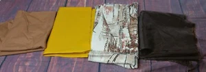 Vintage 1970's lot of 4 different brown fabrics - Picture 1 of 4