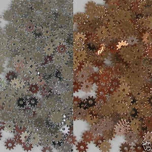 Sequins Gears / Spokes 5mm Gold Copper / Silver ~500 pieces Loose High Quality - Picture 1 of 3