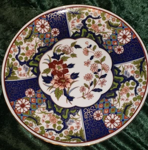 Piatto grande decorativo marcato cinese 10 fiori 1/4" - Foto 1 di 3
