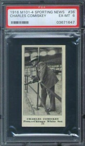 1916 M101-4 Sporting News #36 Charles Comiskey PSA 6 Chicago White Sox HOF