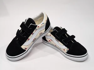 Vans Old Skool V Ditsy Floral Black/Multi Toddler Girl's Skate Shoes-Asst Sz NWO - Picture 1 of 8