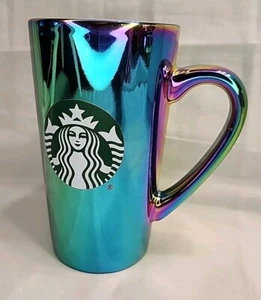 Starbucks Coffee Mug 16oz Rainbow Holographic Iridescent Oil Slick 2022 Holiday - Picture 1 of 9