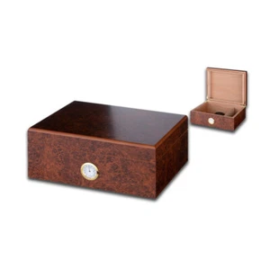 Humidor Set | Wurzelholz Finish | für 20 - 50 Zigarren | Befeuchter | 1B Ware - Bild 1 von 3