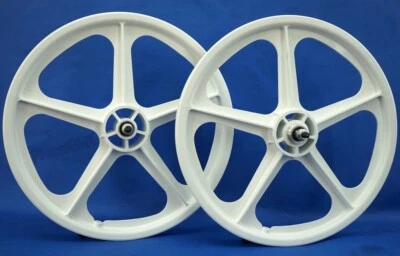 Skyway BMX 20" Tuff Wheels BLANCO retro NUEVO juego de ruedas rodamientos sellados ejes 3/8 * Foto 1 de 4
