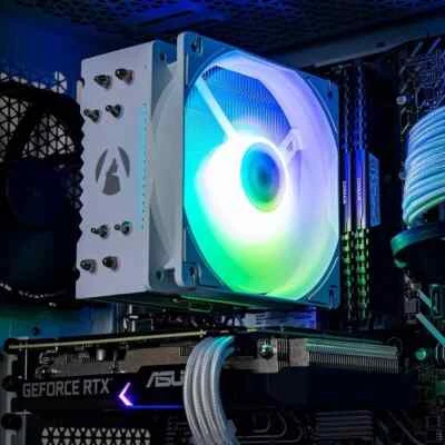 ID Cooling SE-224 White RGB CPU Cooler  (AM4/AM5, LGA115X/LGA1200/LGA1700) - Image 1 of 3