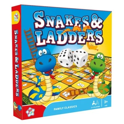 Snakes and Ladders Board Game Classic Traditional Family Kids Adults Games - Image 1 of 4