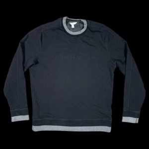 VTG Calvin Klein Sweatshirt Mens Large Black Embroidered Logo Spell Out 90’s Y2K - Picture 1 of 7