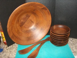 TEAKHOLZ 11-TEILIGES SALATSCHÜSSEL-SET AUS HOLZ MIT SERVIERGABEL & LÖFFEL 14 ZOLL SALATSCHÜSSEL SCHÖN - Bild 1 von 5