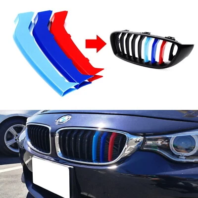 Exact Fit ///M-Colored Grille Insert Trims For 2014-20 BMW F32 F33 F36 4 Series - Image 1 of 4
