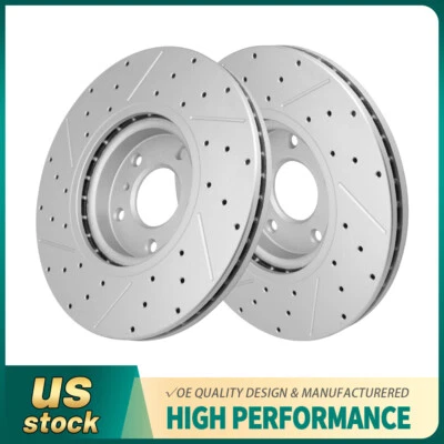 Front Drilled Brake Rotors for Infiniti G35 G37 M35 Nissan Maxima Murano 370Z - Image 1 of 4