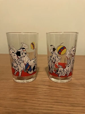 Vintage Disney 101 Dalmatians Drinking Glass Set Of 2 VMC 7oz France VGC - Image 1 of 4