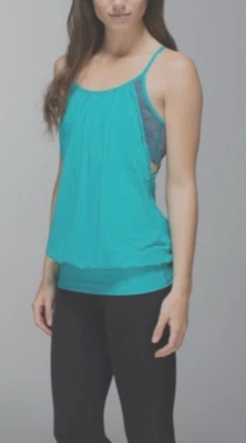 Camiseta sin mangas Lululemon sujetador incorporado espalda cruzada sin límites - talla 8 - turquesa Foto 1 de 4