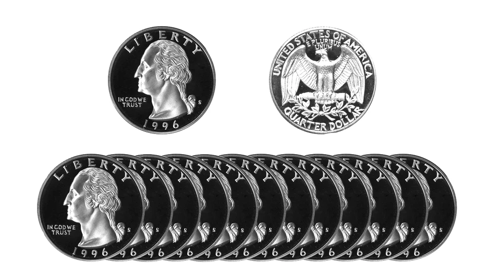 1996 S Proof Clad Washington Quarter 40pc Roll - Image 1 of 1