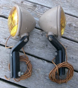 1940's 1950's VINTAGE DIETZ FOG LIGHT PAIR COMMERCIAL TRUCK FORD CHEVY DODGE IHC - Picture 1 of 11