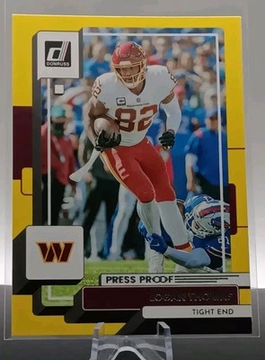 2022 Donruss LOGAN TH9MAS Press Proof Yellow 179 Washington Commanders - Image 1 of 2