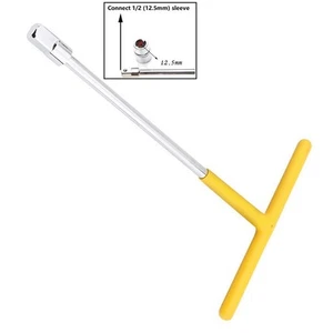 T-handles Wrench High-carbon Steel Silver And Yellow 1 Pcs 19cm/7.48\" - Picture 1 of 12