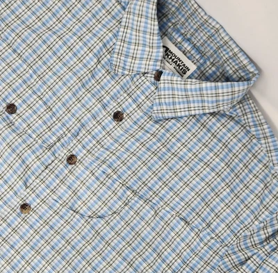 Mountain Khakis Short Sleeve Shirt Mens Size Medium Blue Plaid Utliity Fish Hike - Image 1 of 4