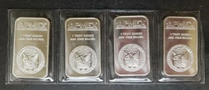 Cuatro barras de plata Apmex de 1 oz en plástico - Imagen 1 de 2