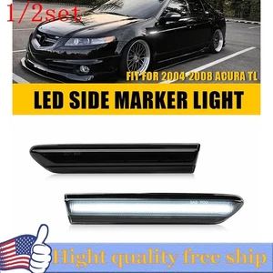 2/4/6 2PC Smoked LED Front Side Marker Lights White Lamps For 2004-2008 Acura TL - Picture 1 of 21
