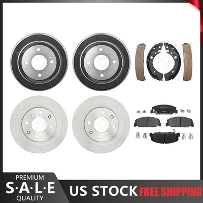 Se adapta a rotores de freno Honda Civic 1993-1995 pastillas de cerámica + zapatas de tambores de freno trasero Foto 1 de 4