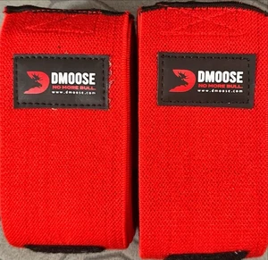 Weight Lifting Power Lifting Knee Wraps Supports Gym Training Black/Red - Picture 1 of 1