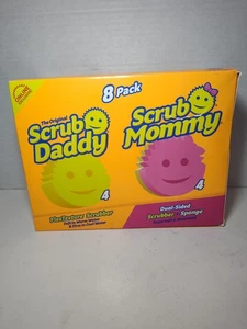 4 Scrub Daddy Sponges & 4 Scrub Mommy Kitchen Sponges - Scratch-Free Sponges - Picture 1 of 6