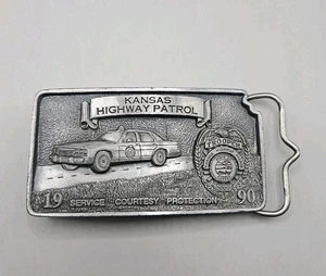 Kansas Highway Patrol Gürtelschnalle 1990 Vintage KS Police Trooper Patrol - Bild 1 von 5
