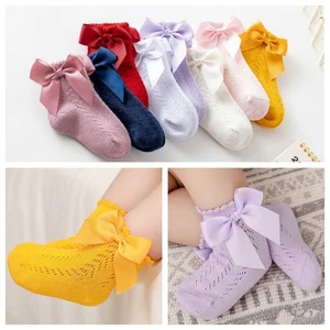 Girls Baby Toddlers Spanish Style Bow Wedding Party School Ankle Socks 0-5 years - Picture 1 of 6