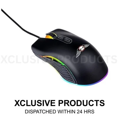 No Fear Computer Gaming Mouse - RGB - 7200DPI - usb 2.0 - 7 RGB Colours - NEW - Image 1 of 4