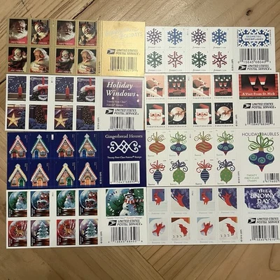 160 SELLOS PARA SIEMPRE USPS 8 Hojas Libro TARJETA DE NAVIDAD Adorno Invierno Pan de Jengibre Foto 1 de 4