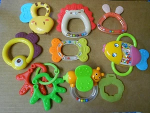 Newborn Baby Activity Teethers & Rattle Toys Grab & Gum Hand Grasp Developmental - Picture 1 of 1