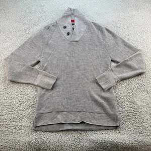 Relwen Medio Cárdigan Chal Suéter Para Hombres Medio Gris Brezo Lana Merino *LEER* - Imagen 1 de 16