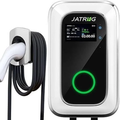 EV Chargeur Borne de Recharge Voiture Electrique 6m - 7kW 32A Monophasé Blanc - Immagine 1 di 4