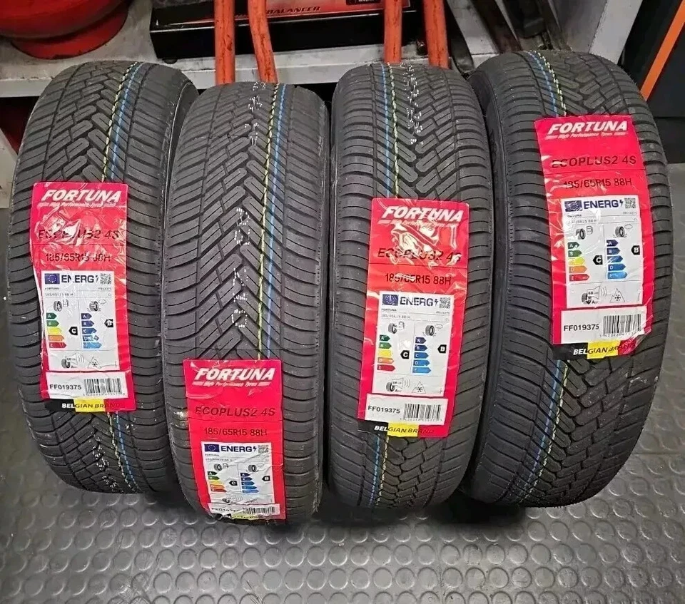 TRENO COMPLETO 185/65 R15 88H 4 PNEUMATICI FORTUNA GOMME 4 STAGIONI DOT2025 - Imagen 1 de 2