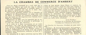 63 AMBERT LA CHAMBRE DE COMMERCE ARTICLE DE PRESSE PAR LOUIS POURRAT 1925 - Picture 1 of 1