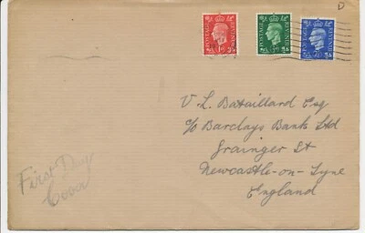 GB 1937, GVI ½d, 1d and 2½d on very fine FDC with machine postmark „LONDON - Image 1 of 2