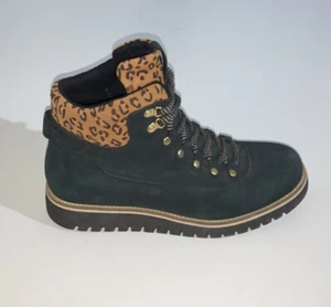 Cole Haan Grand Explore 10 Hiking Boot Black Waterproof Cheetah Trim W24319 - Picture 1 of 12