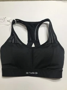 Yvette Sport Bra High Impact Mesh Contrast Shoulder Stripes New 32 C - Picture 1 of 6