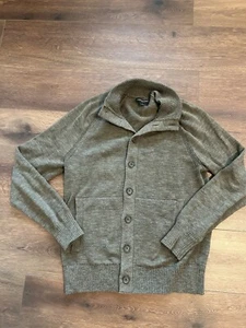 Banana Republic Schalkragen Strickjacke Herren S grün Baumwolle Strick Pullover Knopfleiste - Bild 1 von 4