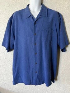 Tommy Bahama 100% Silk Short Blue Sleeve Button-Up Men's Shirt XL - Imagen 1 de 3
