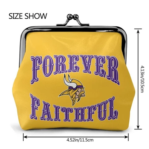 Minnesota Vikings Leather Coin Purse Change Purse "forever Faithful" Wallet Cover