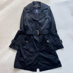 BURBERRY LONDON Trench Coat Nova Check Liner Belt Woman Black Used Size S / 36 - Picture 1 of 24