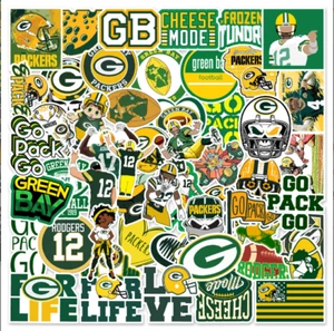 50pcs Waterproof Vinyl Stickers Green Bay Packers NFL Football Phone Luggage Car - Picture 1 of 7