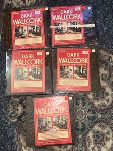 20 Square Feet Natural Cork Tiles 12”x12”x 3/8" Corkboard Mini Wall Dark 5 Pack - Picture 1 of 5