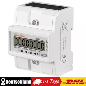 Drehstromzähler CE Zertifikat für Hutschiene 3-phasen 80A IP51 Stromzähler - Bild 1 von 7