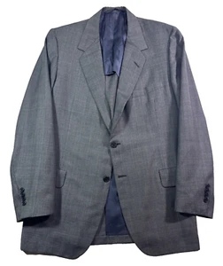 vintage gray glen plaid Oxxford blazer jacket sport suit coat canvas slim 44 L T - Picture 1 of 11