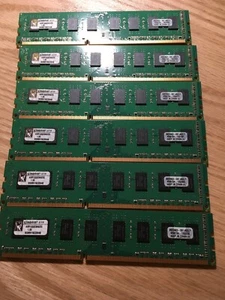 Lot Of 6 Kingston 2GB PC3-10600 RAM KVR1333D3N9/2G - Picture 1 of 7
